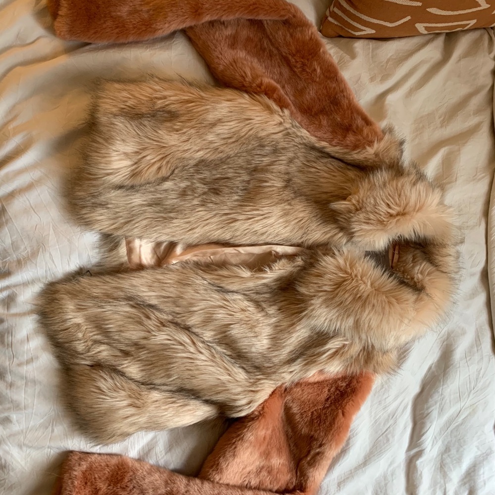 ASOS pink fur coat new with tags